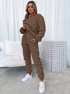Conjunto loungewear feminino 2 peças macio confortável corte amplo