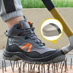 Sapatos de segurança com biqueira de aço e malha respirável antifuros ISO 20345