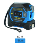 Trena laser 3 em 1 digital infravermelha 40/60M com display e fita de aço manganês