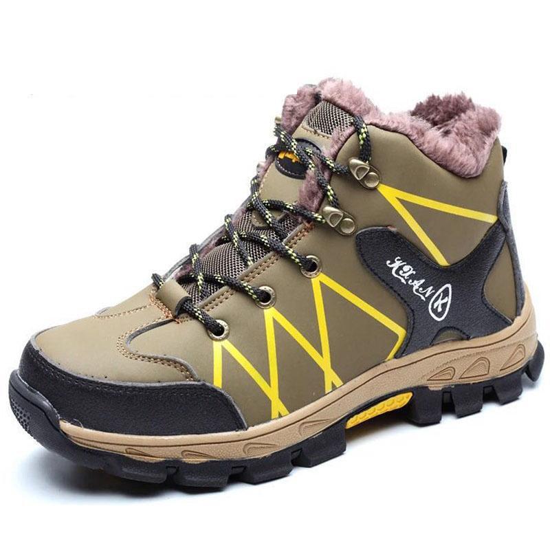 Sapatos de segurança biqueira de aço impermeável antiderrapante para inverno