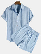 Conjunto feminino 2 peças camisa manga curta e calça casual coordenado