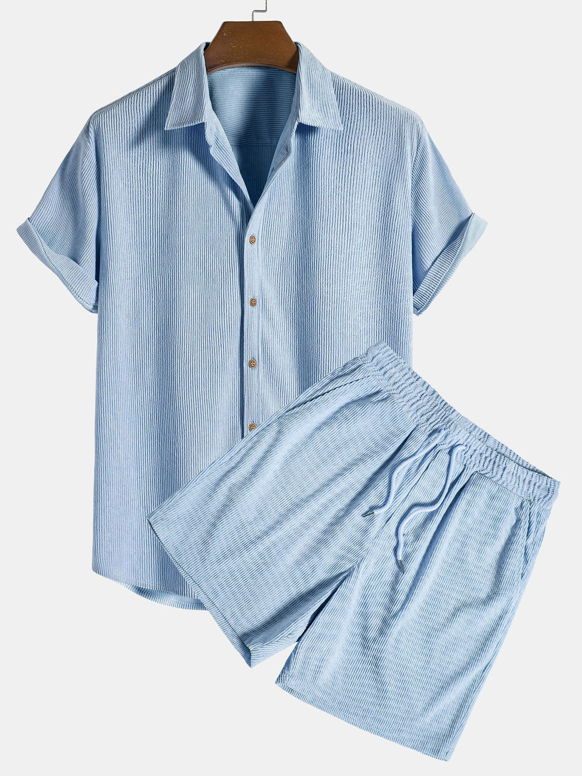 Conjunto feminino 2 peças camisa manga curta e calça casual coordenado