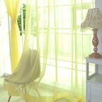 Cortinas de voile floral semitransparentes 200x100cm com ilhós, 2 painéis decorativos