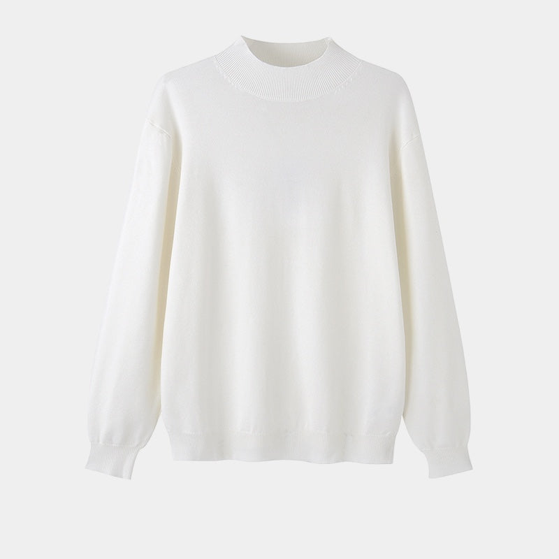 Camisola homem gola alta malha canelada estilo old money