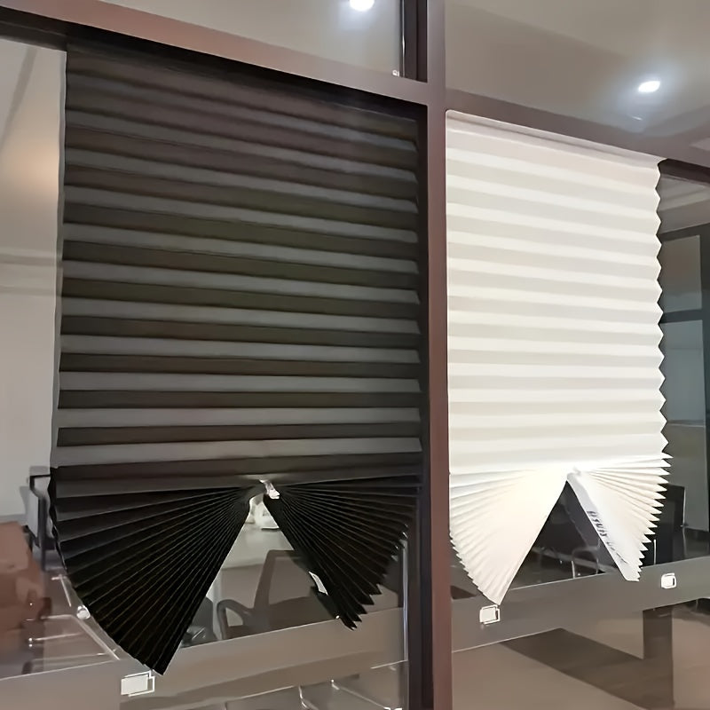 Cortina blackout sem fio plissada para quarto e sala, filtragem de luz, contemporânea