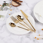 Conjunto de talheres em aço inoxidável 24 peças, elegante e resistente, várias cores