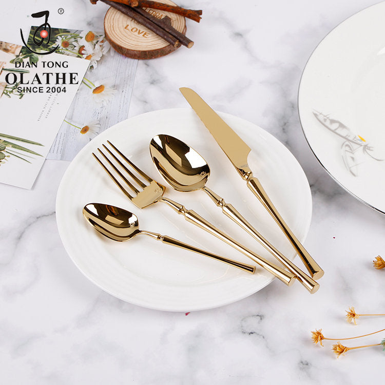 Conjunto de talheres em aço inoxidável 24 peças, elegante e resistente, várias cores