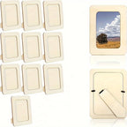 Porta-retratos de madeira DIY conjunto de 10, 15,24 cm, estilo contemporâneo bege claro
