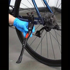 Suporte lateral para bicicleta regulável em alumínio, estável, altura ajustável 32,7 a 37,8 cm