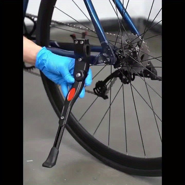 Suporte lateral para bicicleta regulável em alumínio, estável, altura ajustável 32,7 a 37,8 cm