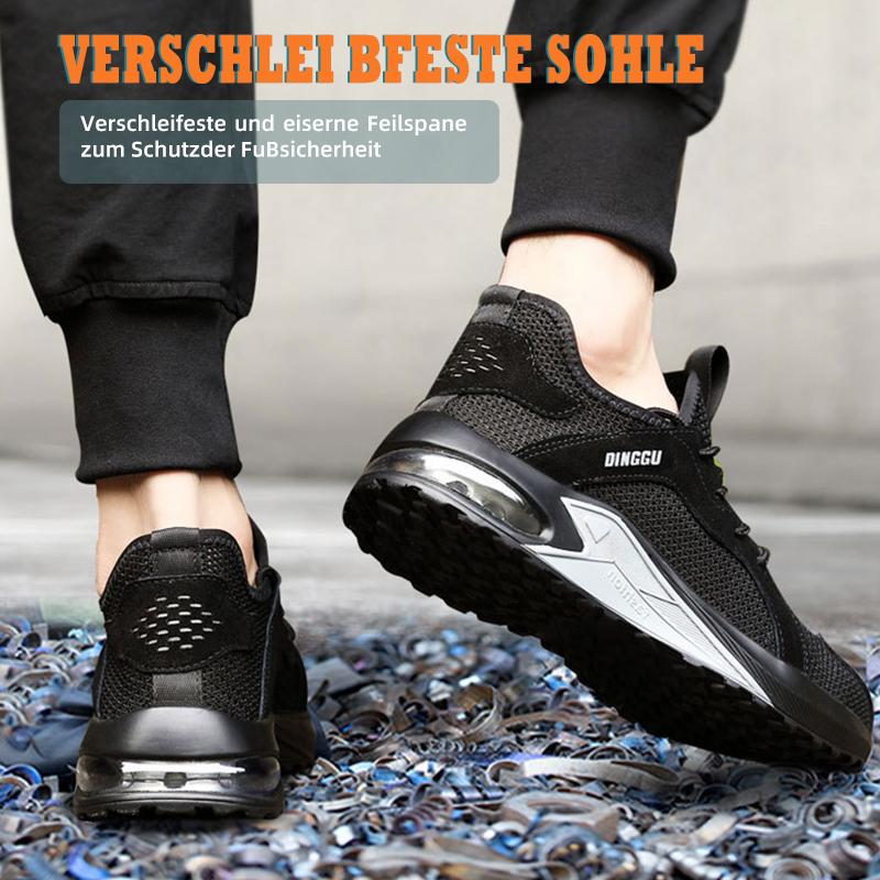 Sapatos de segurança com biqueira de aço, sola antifuros Kevlar e cabedal respirável