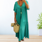 Vestido feminino de algodão casual versátil