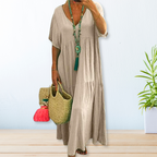 Vestido feminino de algodão casual versátil