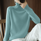 Camisola de gola alta mulher inverno manga comprida