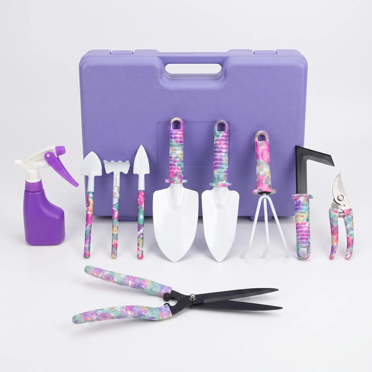Kit de jardinagem 10 peças com mala de transporte e ferramentas completas para jardim