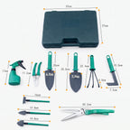 Kit de jardinagem 10 peças com mala de transporte e ferramentas completas para jardim
