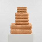 Conjunto de toalhas 10 peças em algodão egípcio 450 g/m², alta absorção e secagem rápida