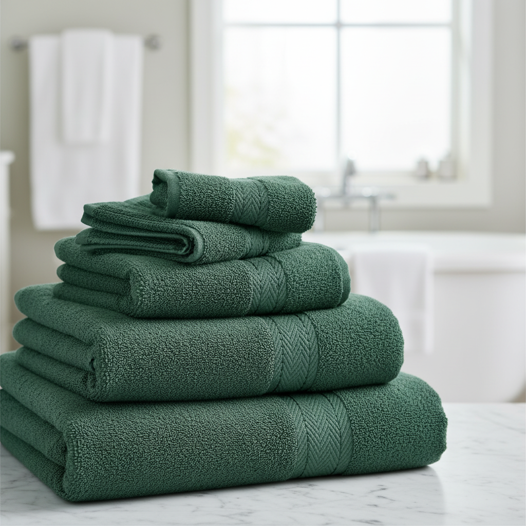 Conjunto de toalhas 10 peças em algodão egípcio 450 g/m², alta absorção e secagem rápida