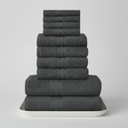 Conjunto de toalhas 10 peças em algodão egípcio 450 g/m², alta absorção e secagem rápida