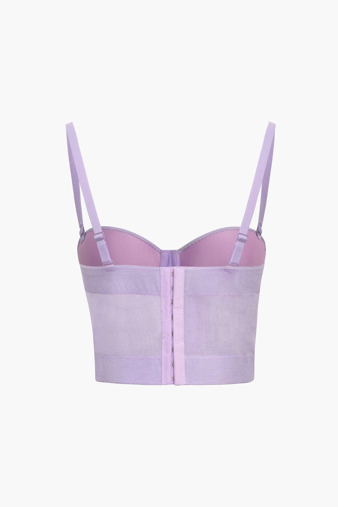 Top de renda feminino bustier com taças acolchoadas e alças ajustáveis