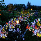 Luzes solares de borboleta para jardim, 56 LEDs, IP65, decoração exterior