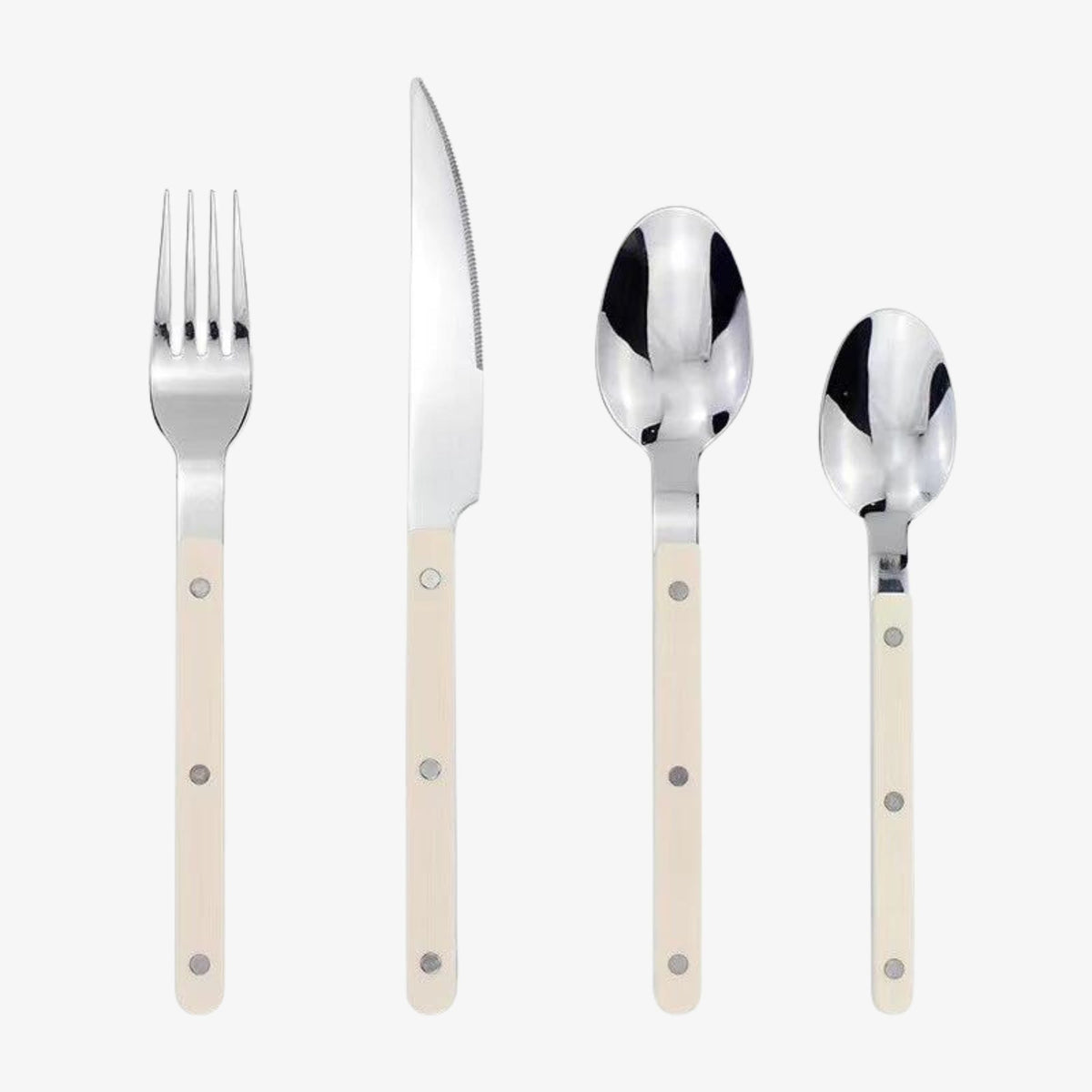 Conjunto de talheres em aço inoxidável 24 peças com design gravado para 6 pessoas