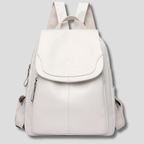Mochila de couro antifurto feminina com textura em relevo e alças reguláveis