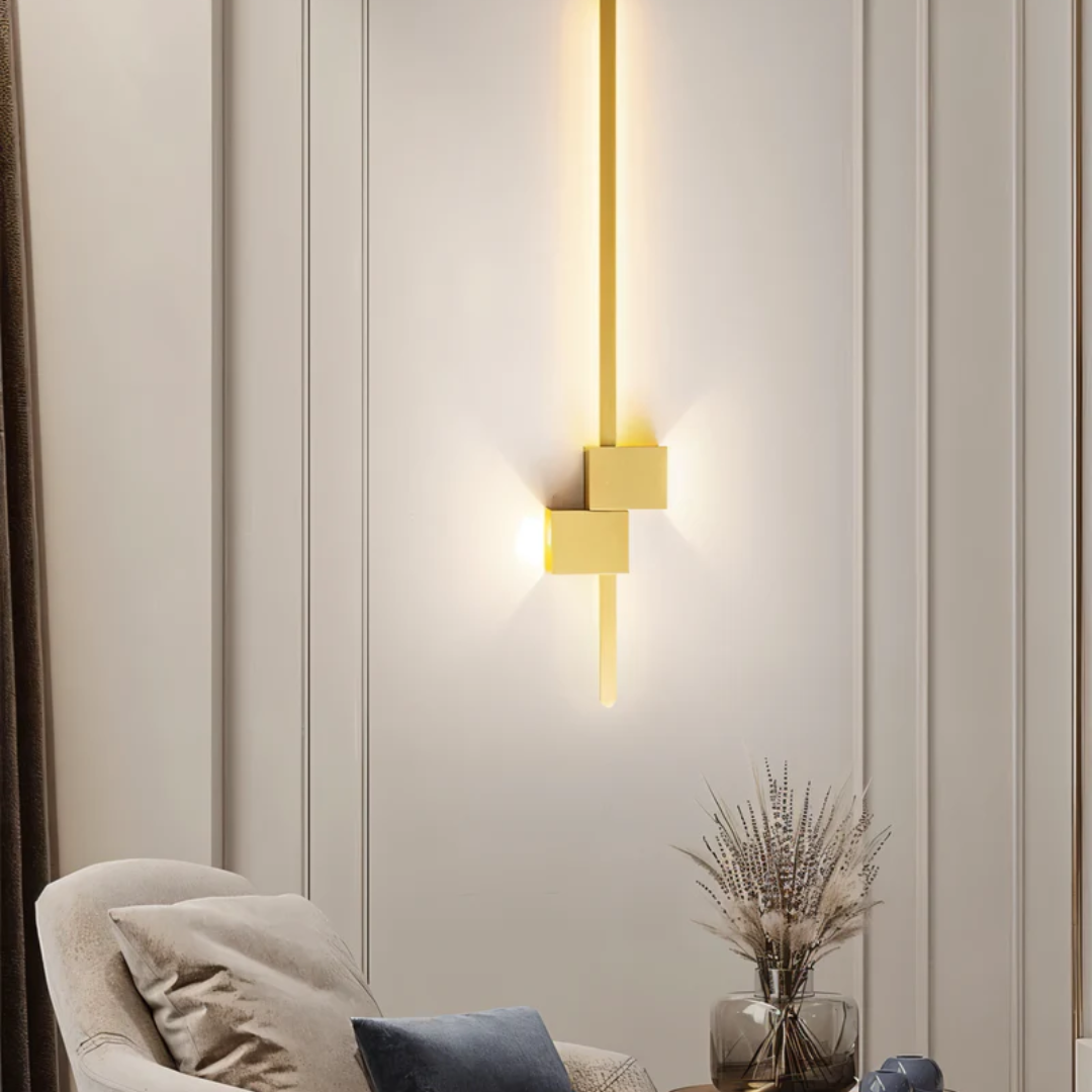 Candeeiro de parede LED minimalista em alumínio, design moderno para interior