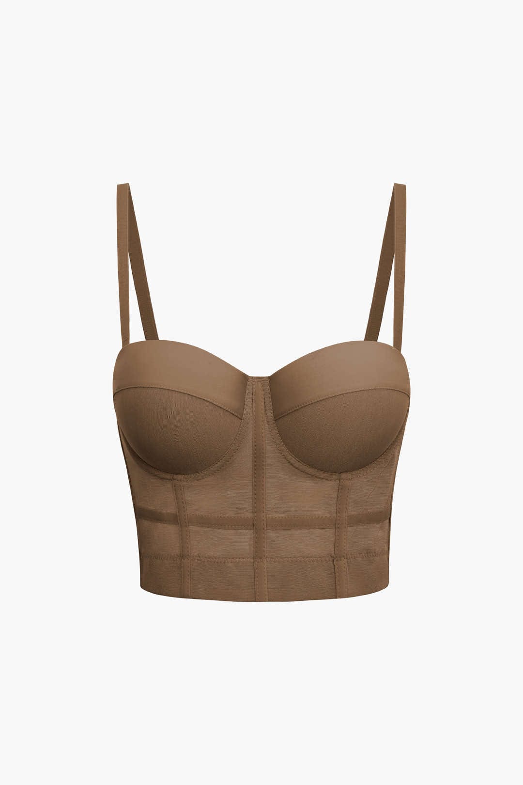 Top de renda feminino bustier com taças acolchoadas e alças ajustáveis