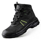 Sapatos de segurança com biqueira de aço e malha respirável antifuros ISO 20345