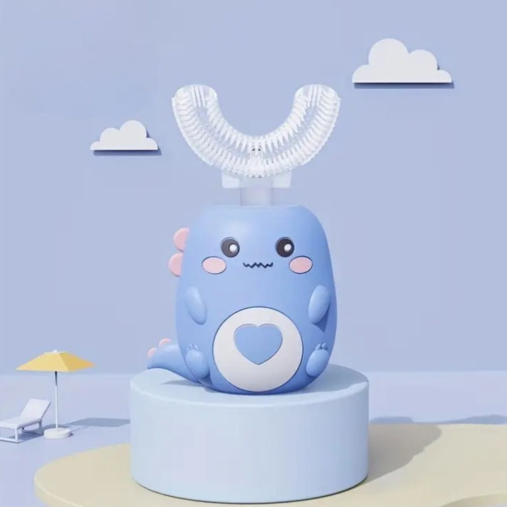 Escova de dentes elétrica sónica para crianças U-Shape 360° com timer automático e recarregável