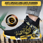 Sapatos de segurança com biqueira de aço e sola antiperforação Kevlar, leves e respiráveis