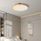 Candeeiro de teto LED design escandinavo com madeira natural, plafon moderno