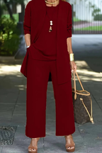 Conjunto formal feminino 3 peças corte ajustado elegante