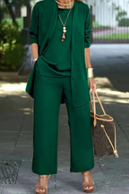 Conjunto formal feminino 3 peças corte ajustado elegante
