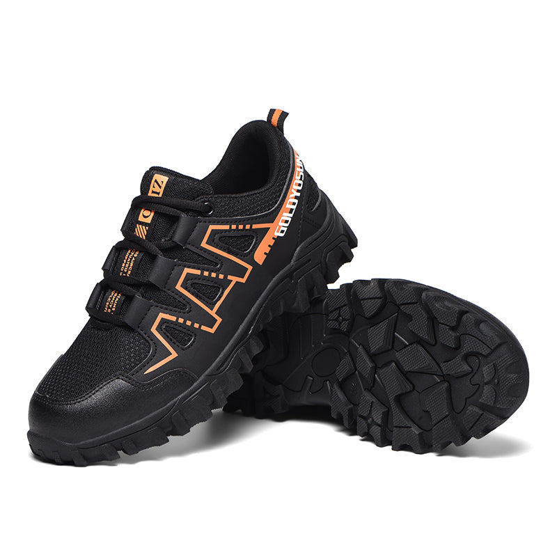 Sapatos de segurança com biqueira de aço leves e antiderrapantes, proteção anti-esmagamento e sola Kevlar