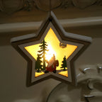 Enfeites de Natal em madeira decoração suspensa formas natalinas sino estrela árvore presente