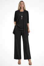 Conjunto formal feminino 3 peças corte ajustado elegante
