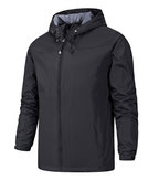 Casaco com capuz full zip homem manga comprida com capuz ajustável