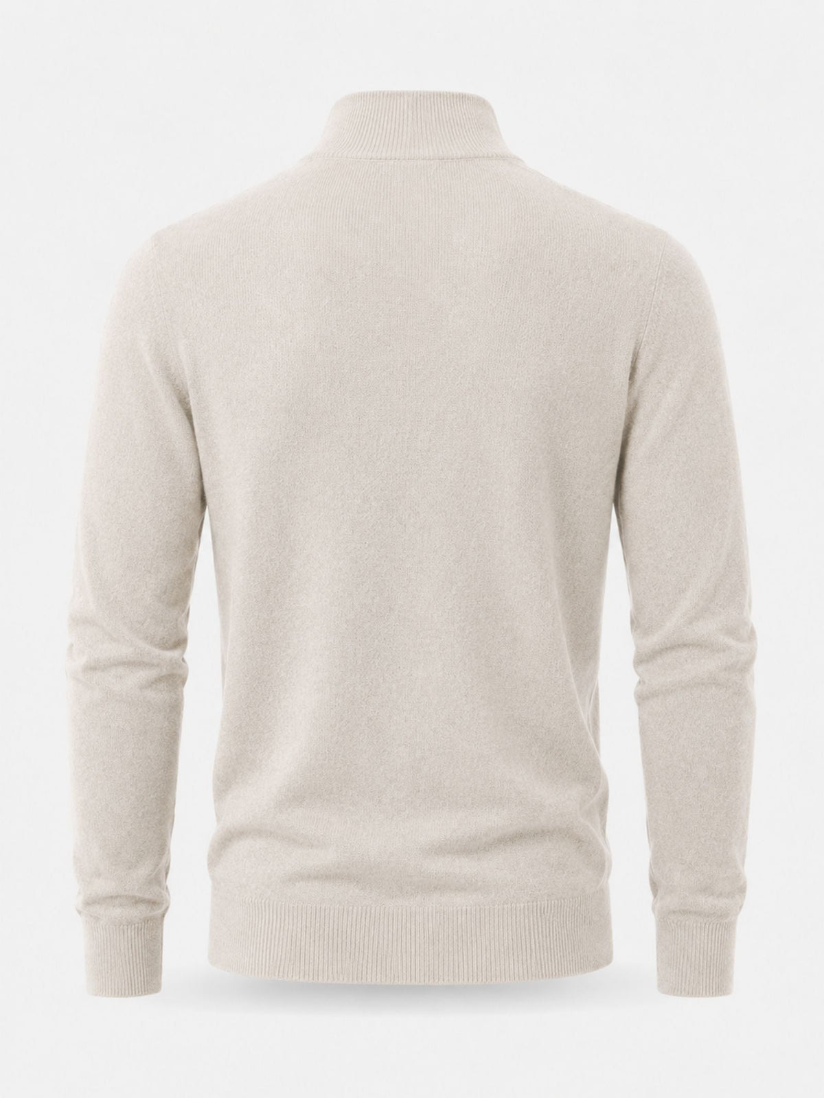 Camisola masculina merino decote em V com fecho de correr