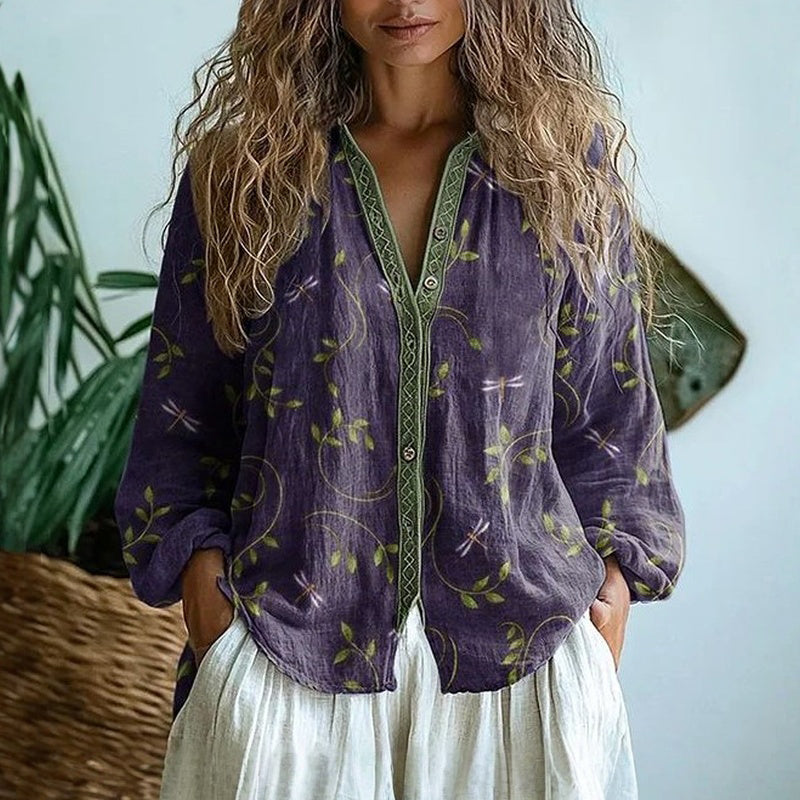 Blusa feminina estampa natural corte relaxado