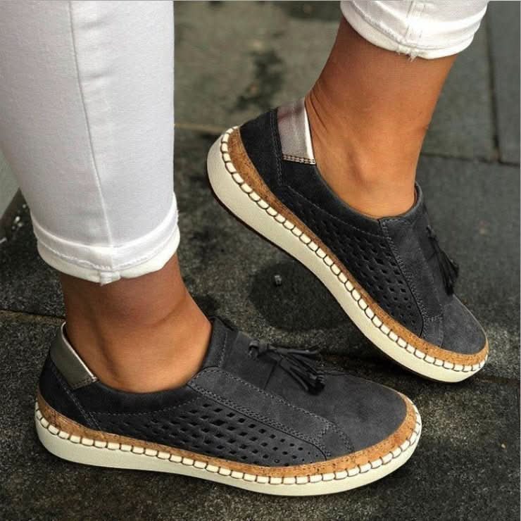 Women slip on walking shoes cushioned with perforated breathable upper