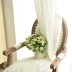Cortinas transparentes brancas voile com riscas para sala, design moderno e leve