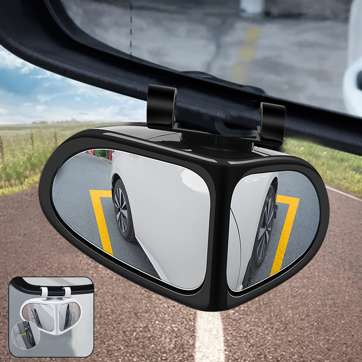 Espelhos de ponto cego para carros HD 360° ajustável formato oval kit com 2 unidades