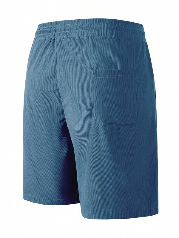 Shorts casual homem com cordão ajustável corte largo verão
