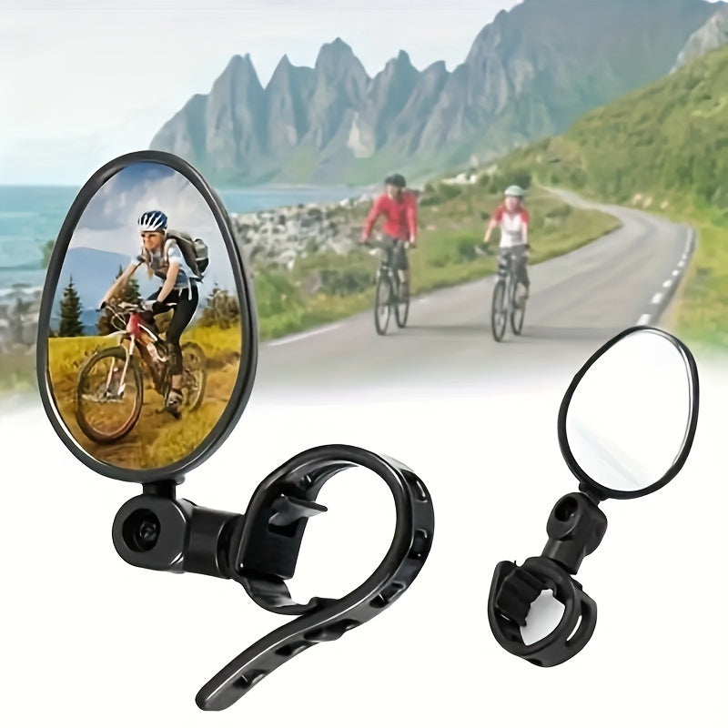 Espelhos retrovisores para bicicleta ângulo largo formato oval encaixe universal, 2 unidades