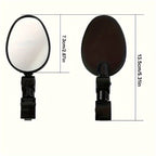 Espelhos retrovisores para bicicleta ângulo largo formato oval encaixe universal, 2 unidades