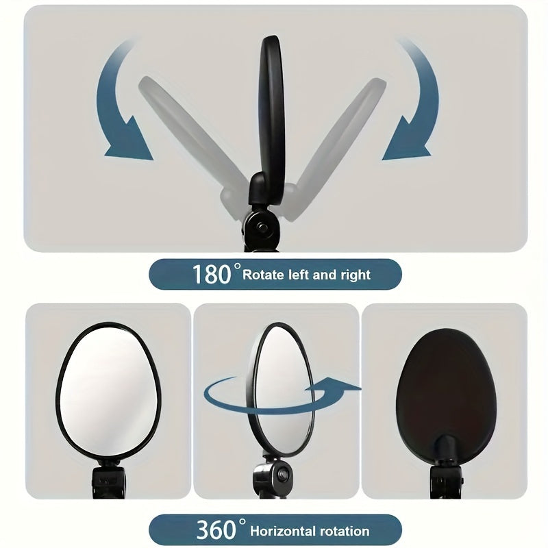 Espelhos retrovisores para bicicleta ângulo largo formato oval encaixe universal, 2 unidades