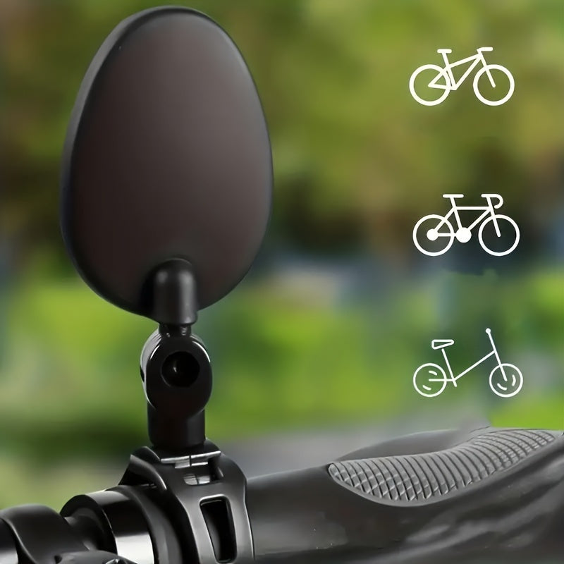 Espelhos retrovisores para bicicleta ângulo largo formato oval encaixe universal, 2 unidades