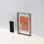 Porta-retratos acrílico vertical transparente dupla face estilo art déco para parede e mesa